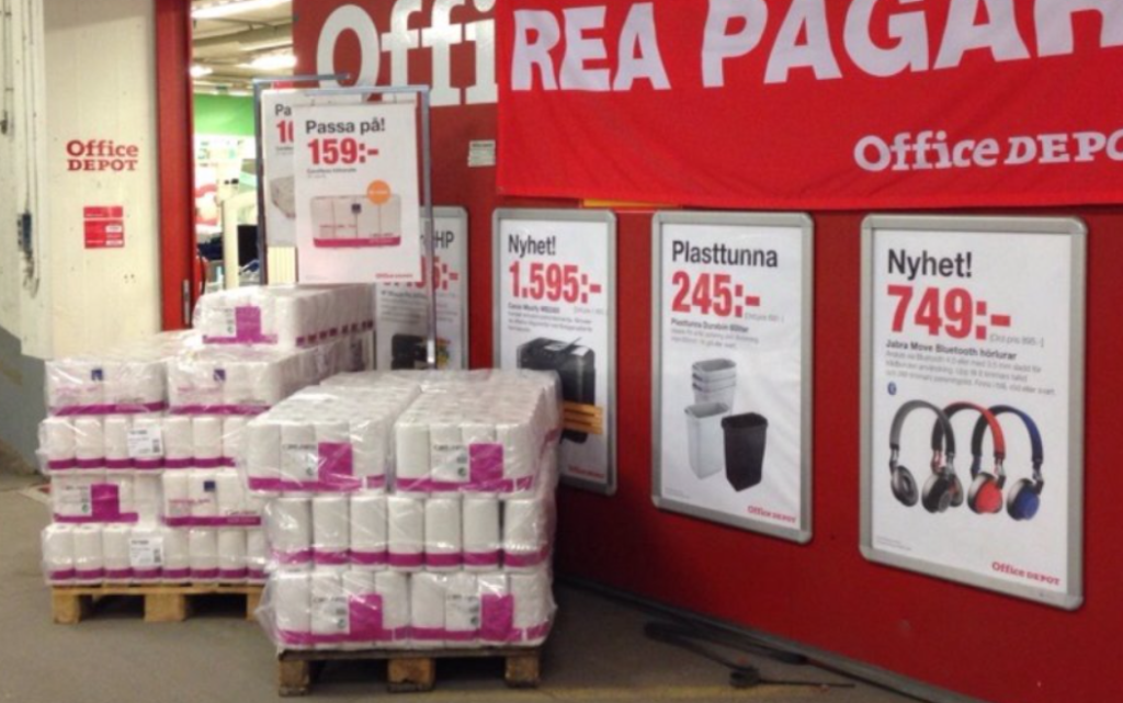 office depot biligt rea kontorsmaterial sverige papper pärm